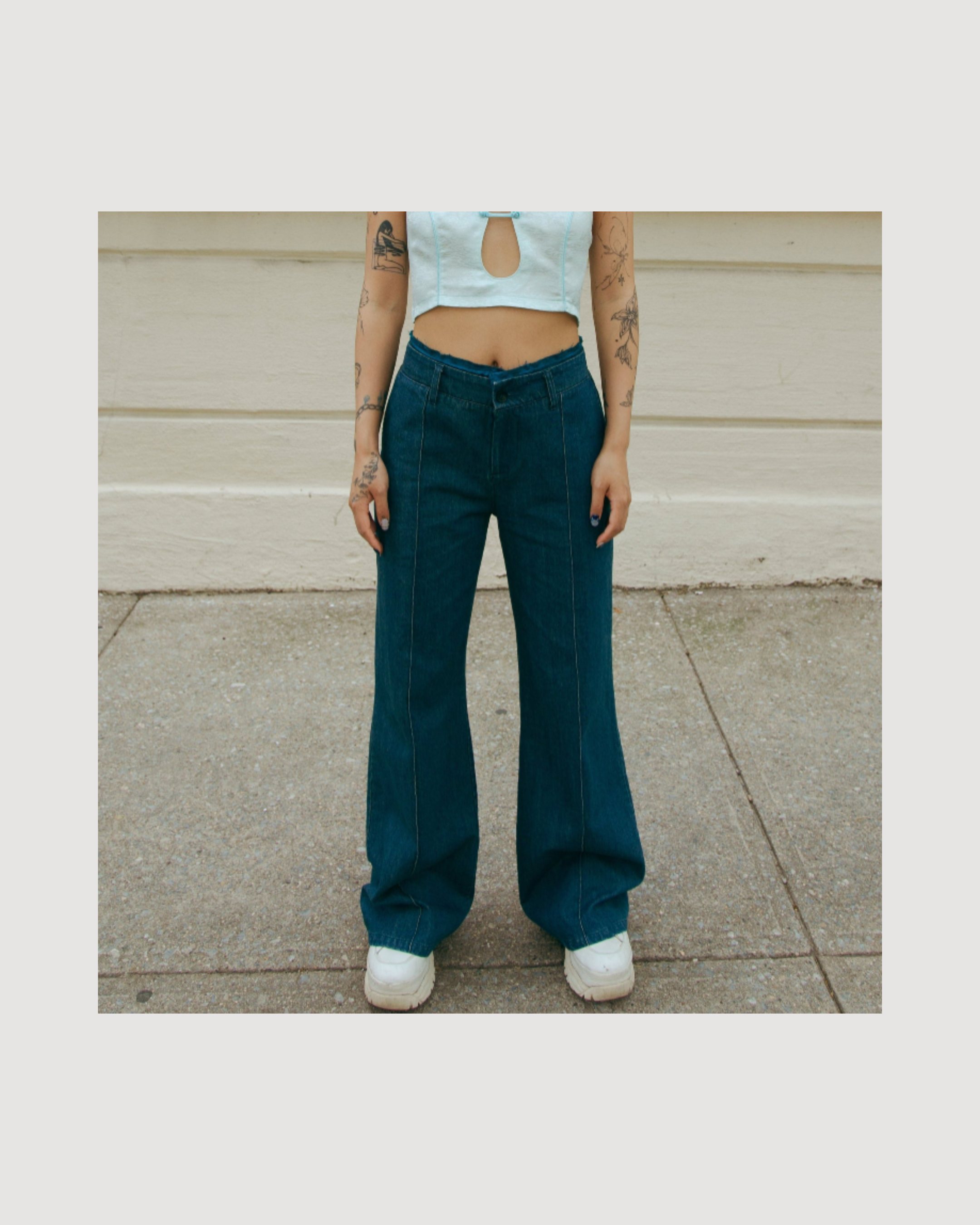Laba Patch Denim Flared Jeans