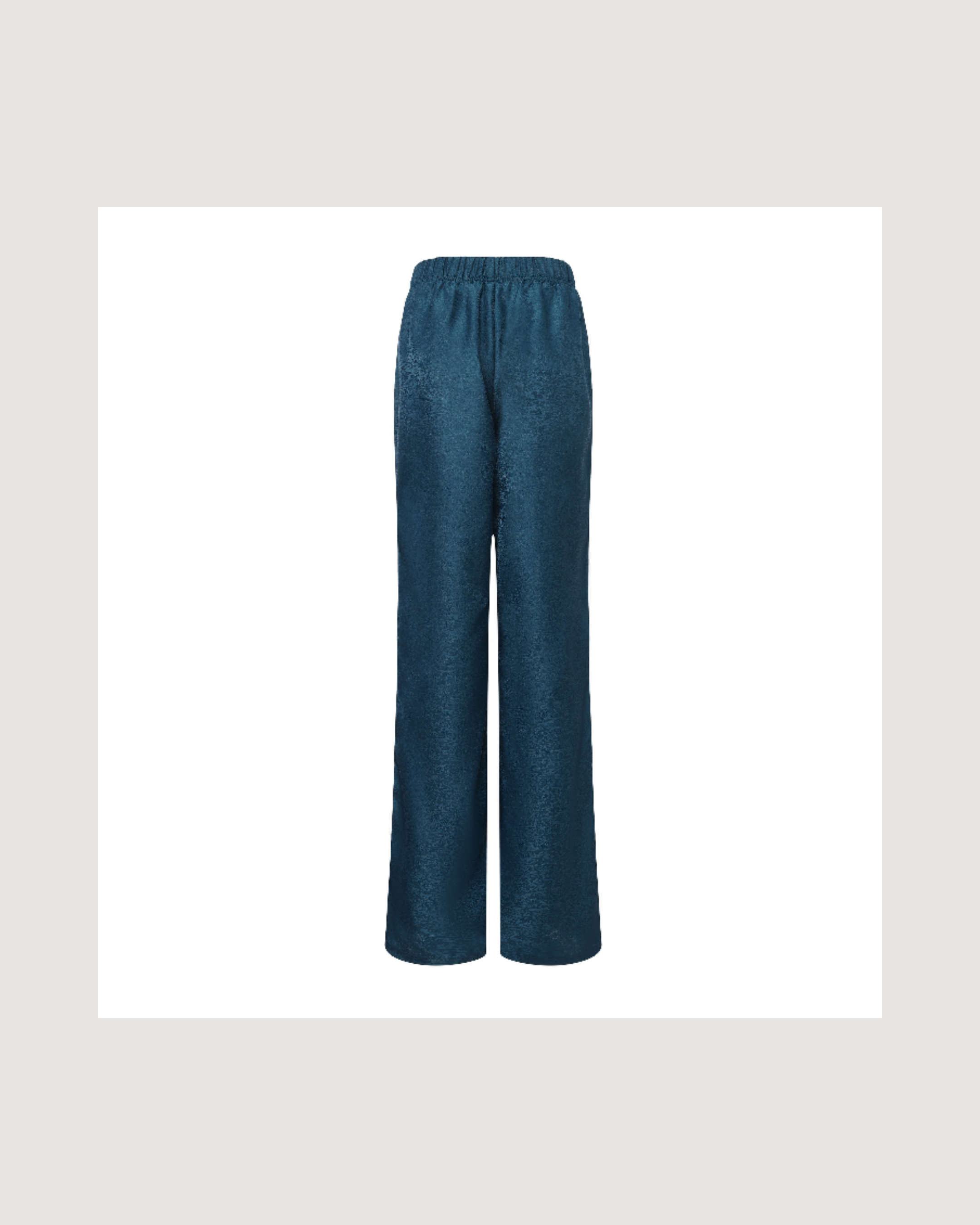 Fu Brocade Wide Leg Track Pants Forest Blue
