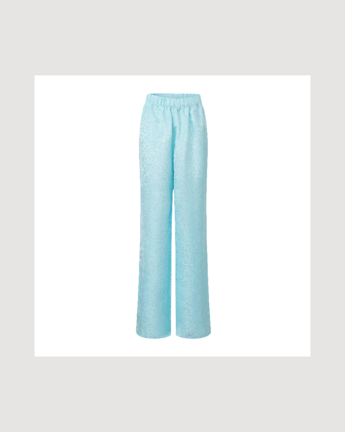 Fu Brocade Wide Leg Track Pants Elixir Blue