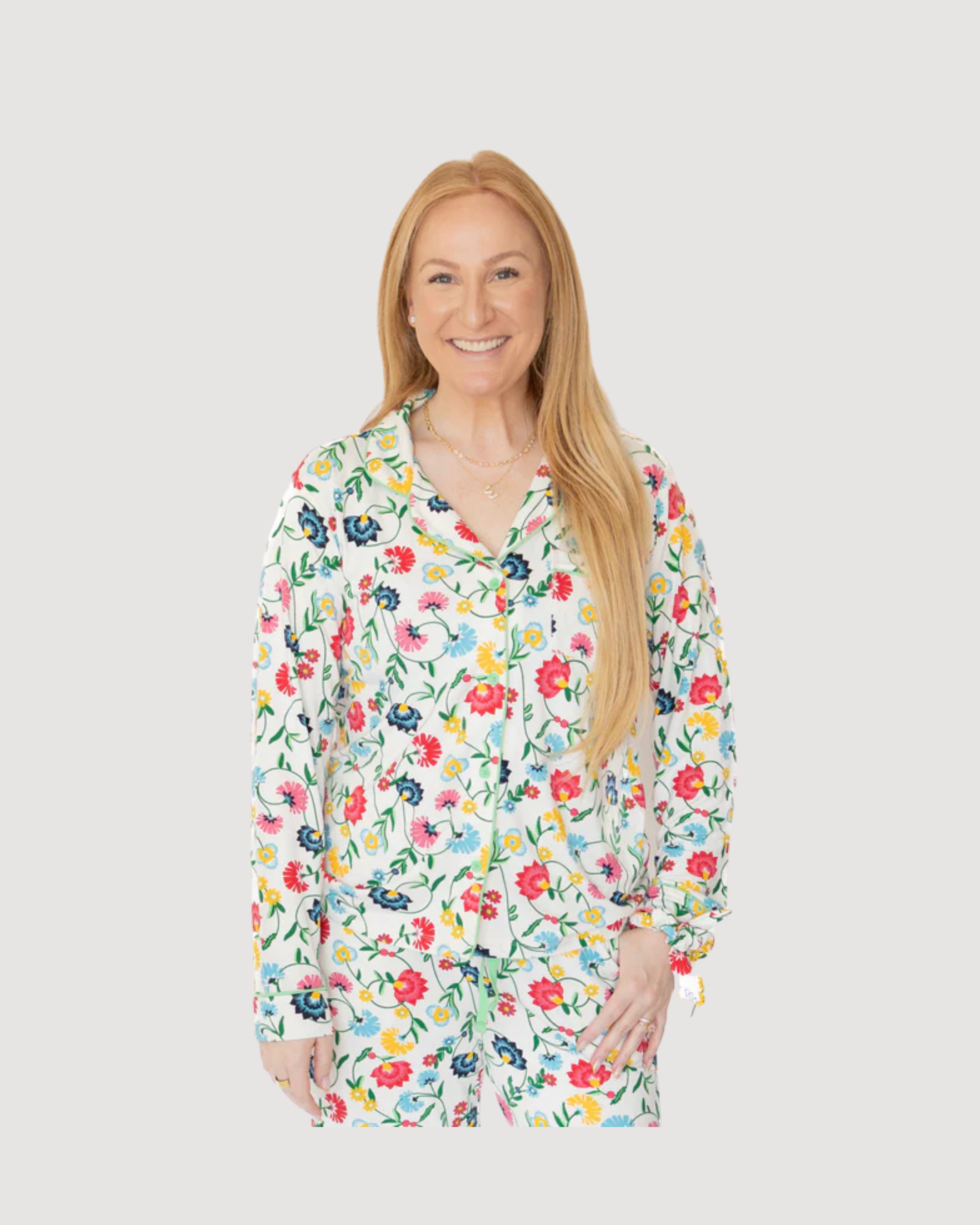 Adult Long Sleeve Button-Down Top – Zahra