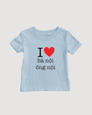 I Heart Grandma & Grandpa Vietnamese Baby T-Shirt (Paternal)