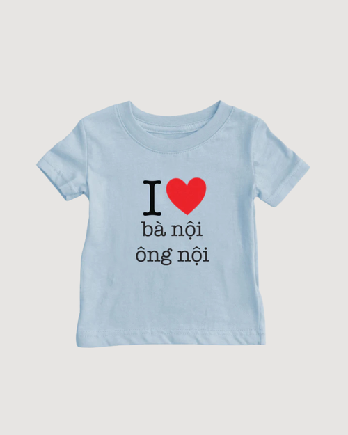 I Heart Grandma & Grandpa Vietnamese Baby T-Shirt (Paternal)