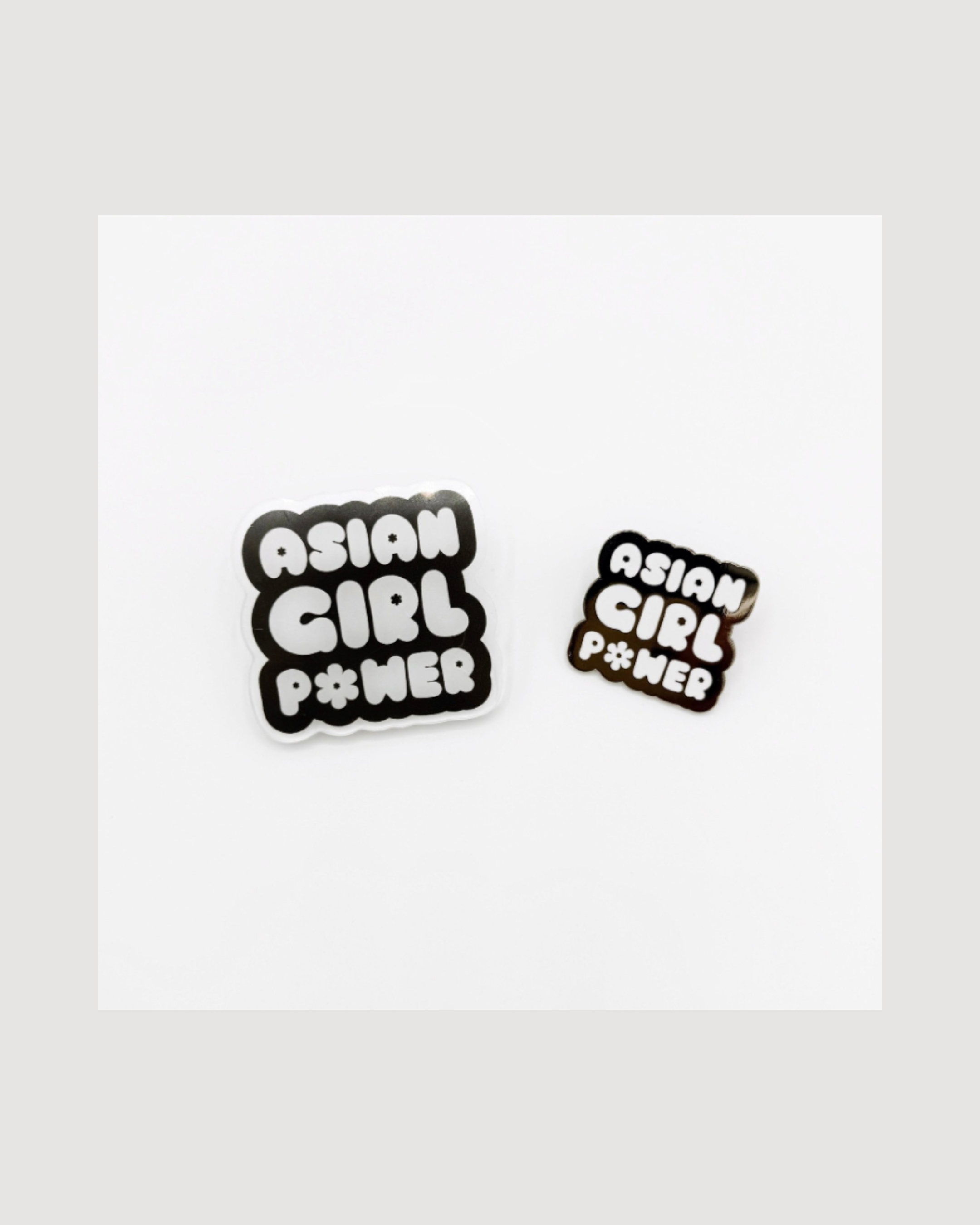 Asian Girl Power Bubble Pins