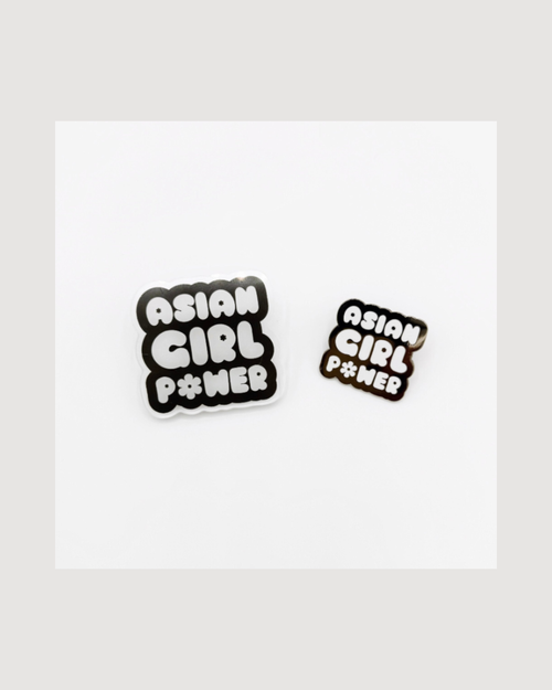 Asian Girl Power Bubble Pins