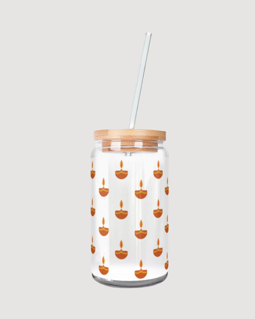 Diya Glass Tumbler – Glow Up Your Sips with Festive Charm
