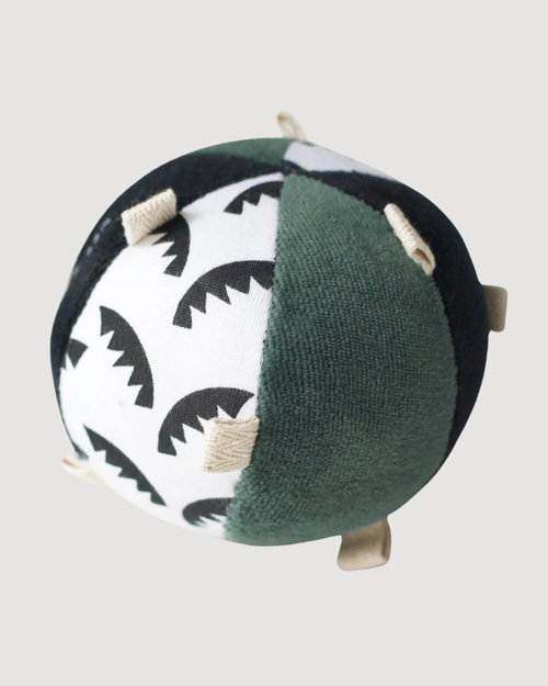 Taggy Ball with Rattle - Jungle Leaves