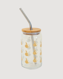 Henna Peacock Glass Tumbler – Sip with Elegance and Tradition