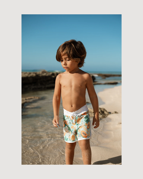 Papaya Print Kids Surf Shorts - CULTR