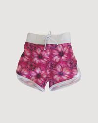 Hibiscus Hunny Print Kids Surf Shorts