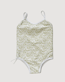 Millie One Piece Kids Swimsuit, Green Hibiscus - CULTR