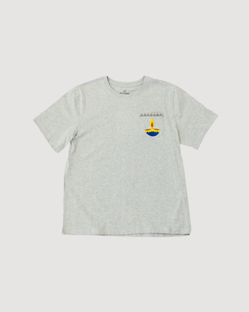 Adult Short Sleeve Pocket Tee – Blue Diya