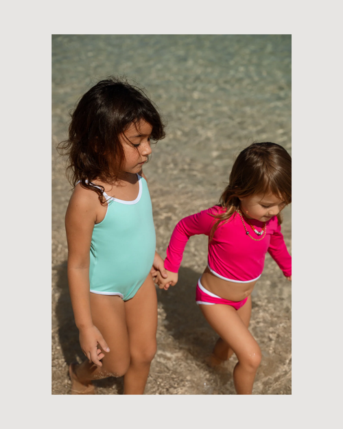 Stevie Two Piece Kids Swimsuit - Pitaya