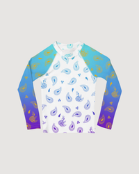 Peacock Henna Kids' Rash Guard – Elegance Meets Sun Protection