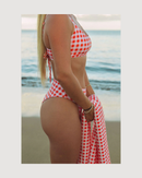 Amanda Bikini Bottoms - Guava Gingham