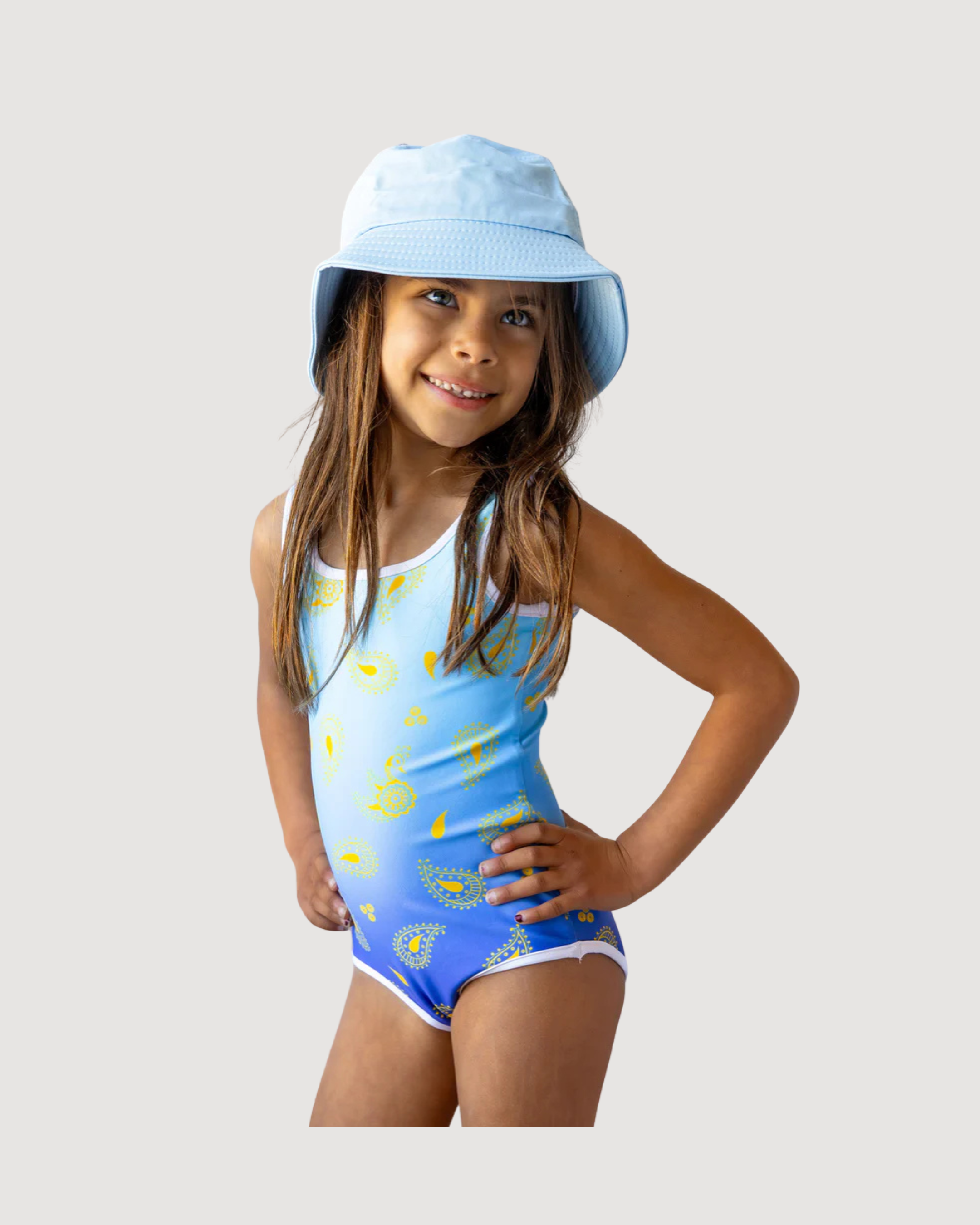 Peacock Henna Girls' Swimsuit – Graceful, Bold, and Made to Move