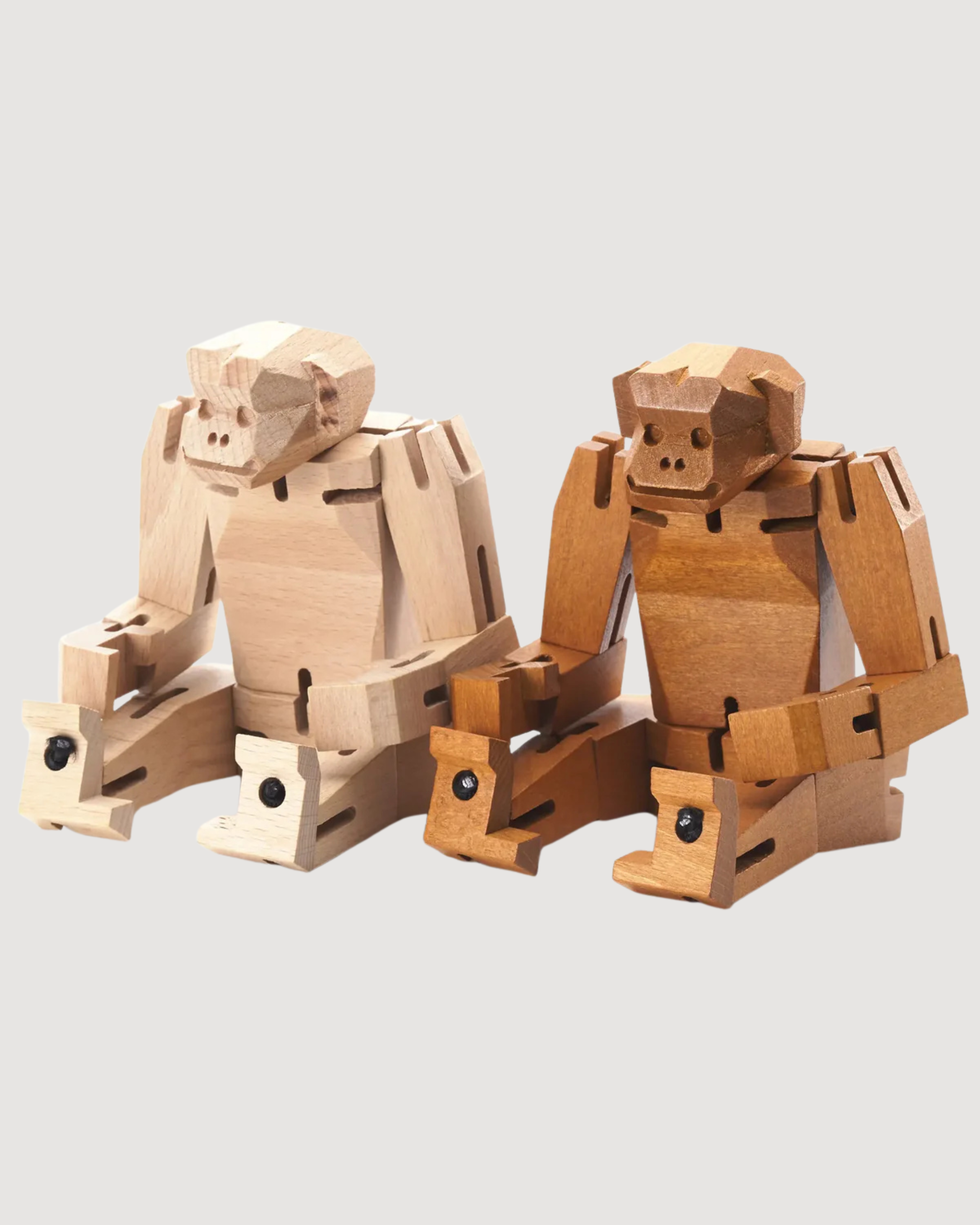 Morphits® Modern Wooden Monkey Decor – Interactive Puzzle & Art Piece