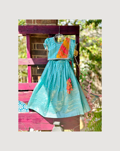 Radiant Waves lehenga set - Kids