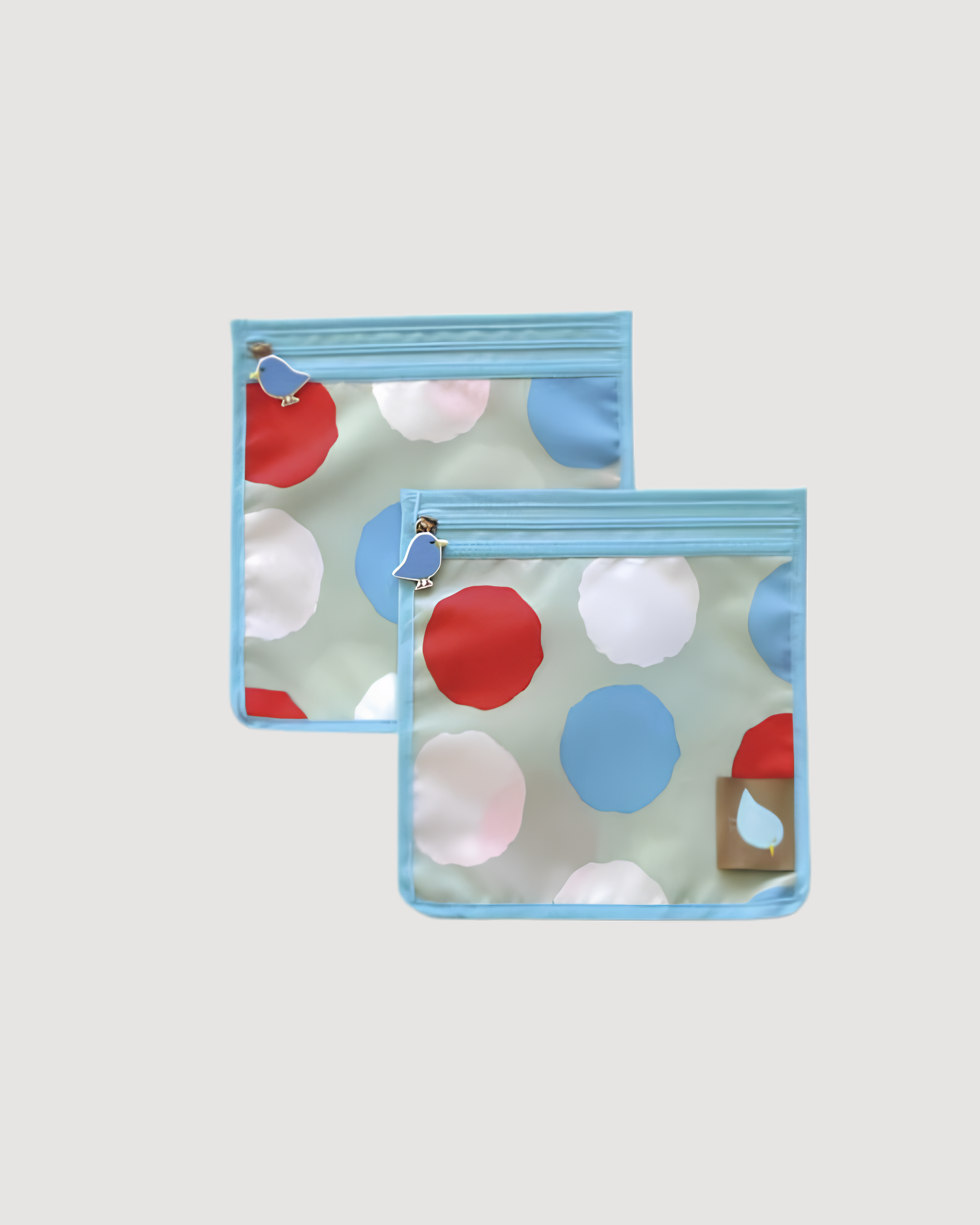 Food Storage and Reusable Food Snack Bags, Set of 2, Perfect Pouch- Imperfect Dots