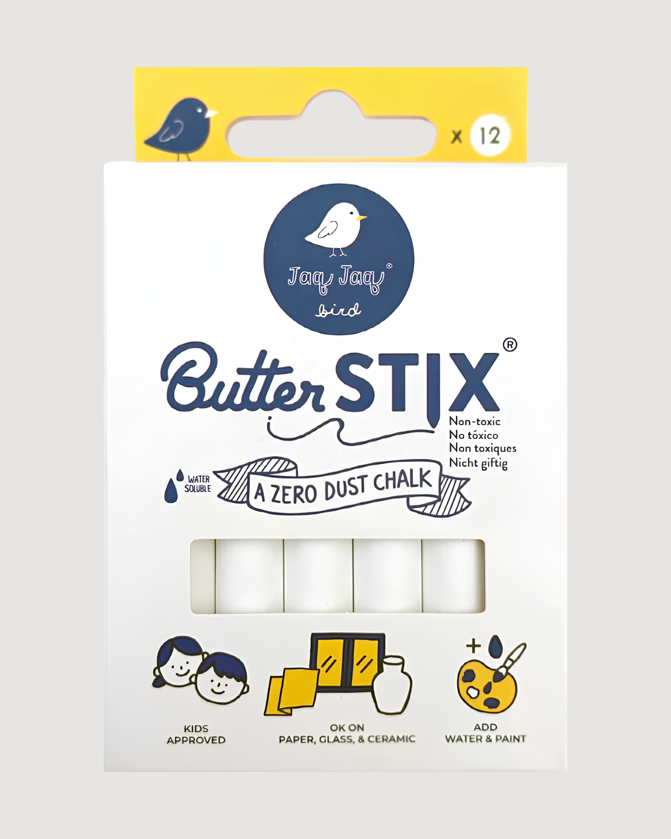 ButterStix 12pk Creamy White Chalk