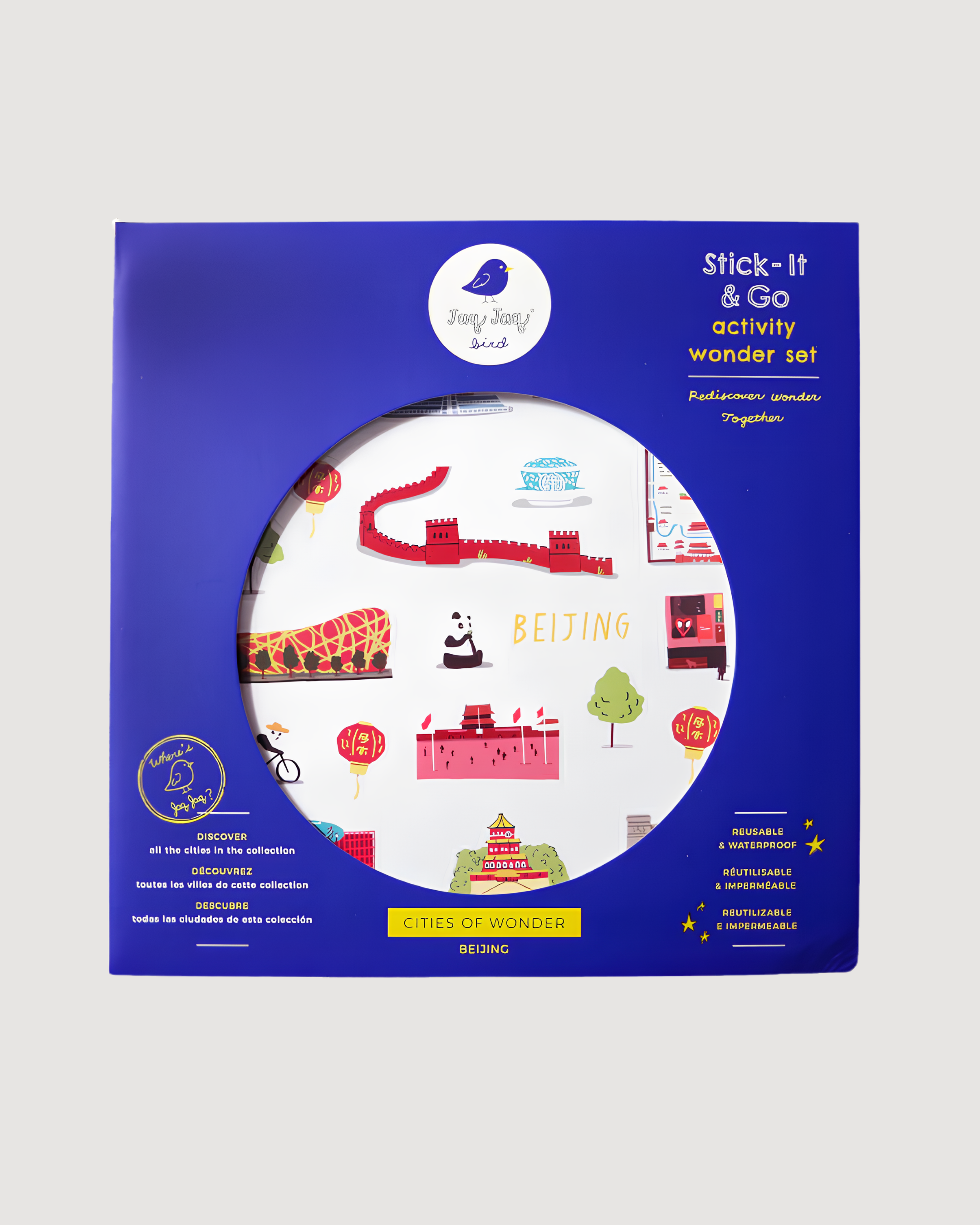 Beijing Waterproof Stickers Activity Set Reusable Map Guide