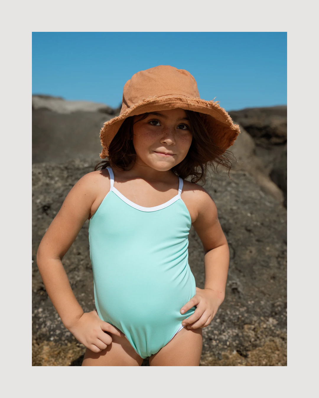 Millie One Piece Kids Swimsuit - Seafoam