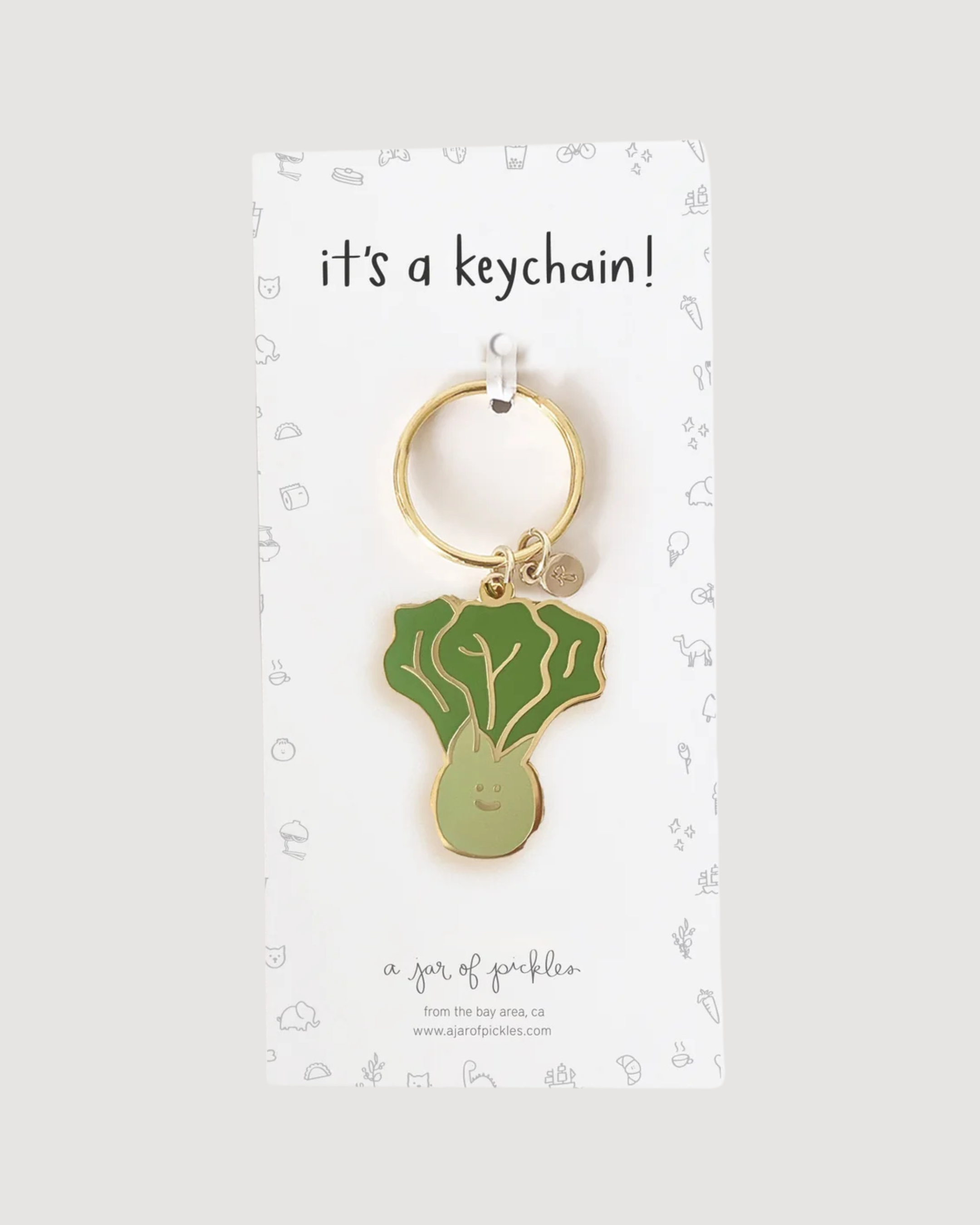 Bok Choy Vegetable Enamel Keychain
