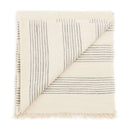Silica Chalk Off White And Gray Stripes Handwoven Throw