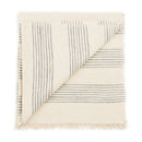 Silica Chalk Off White And Gray Stripes Pattern Soft Handwoven Merino Throw