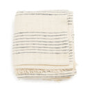 Silica Chalk Off White And Gray Stripes Pattern Soft Handwoven Merino Throw