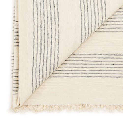 Silica Chalk Off White And Gray Stripes Handwoven Throw
