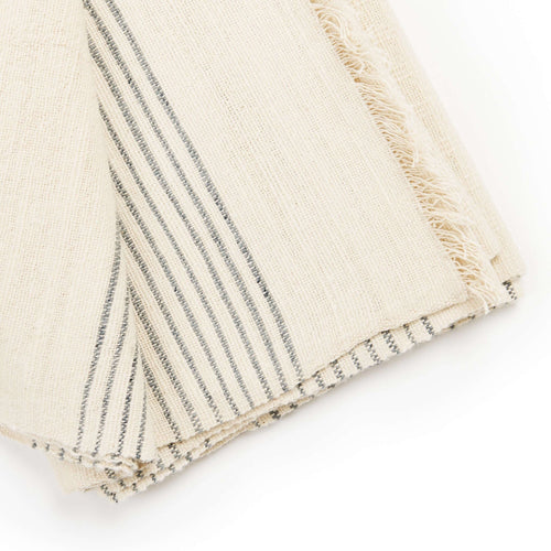 Silica Chalk Off White And Gray Stripes Handwoven Throw