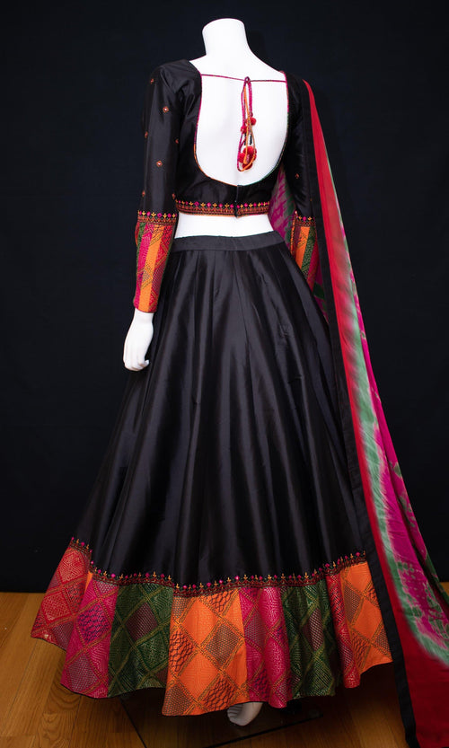 Silk Black Chaniya Choli Set