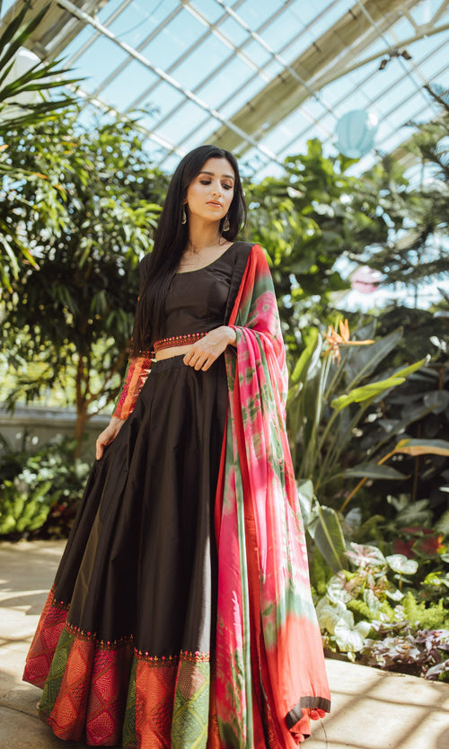 Silk Black Chaniya Choli Set