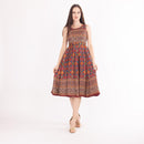 Sorrel Maroon Midi Dress with Embroidered Belt