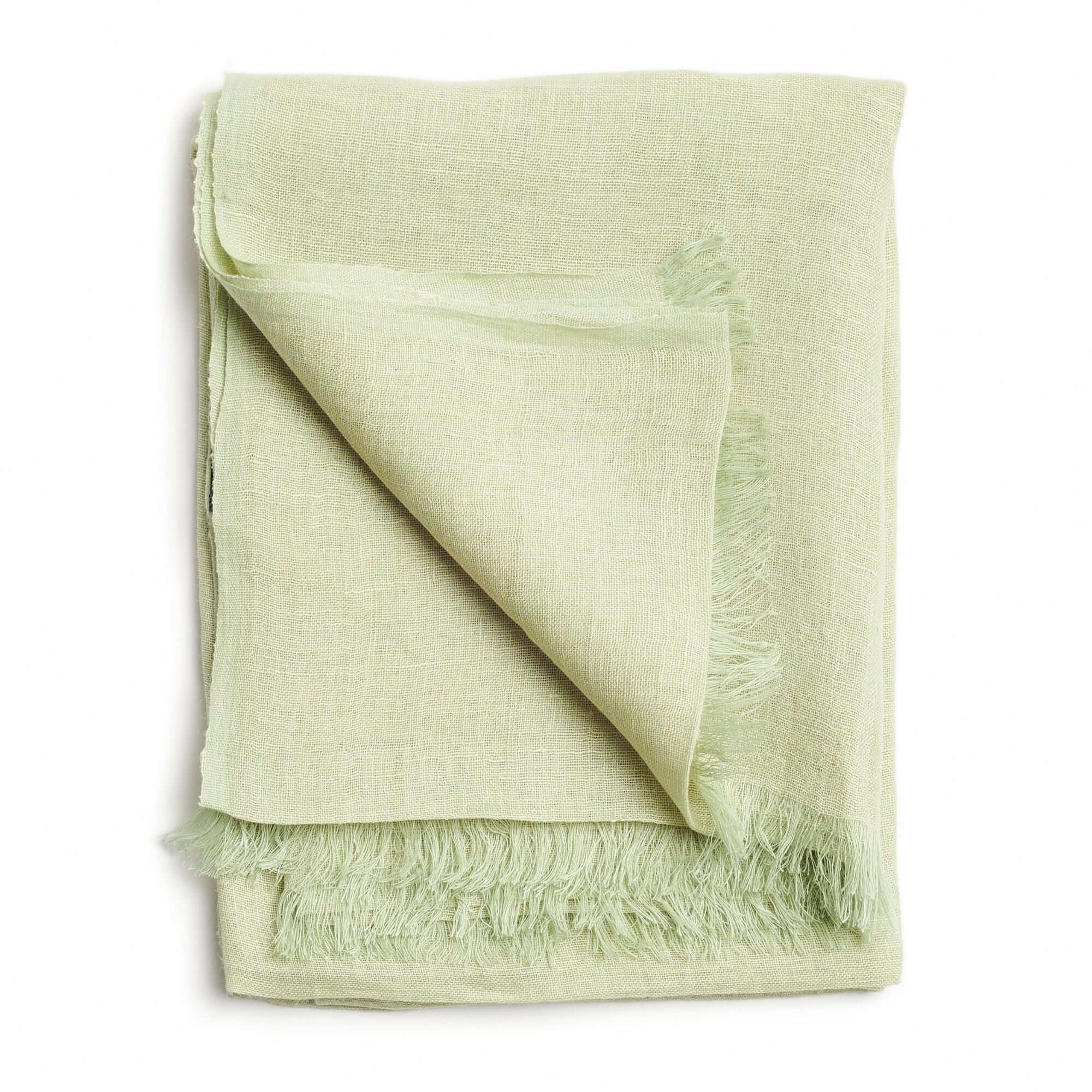 Soya Pastel Lime Green Hand Woven Soft Linen Scarf
