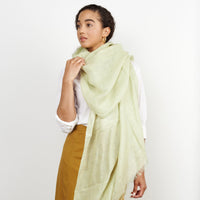 Soya Green Hand Woven Linen Scarf
