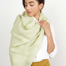Soya Pastel Lime Green Hand Woven Soft Linen Scarf