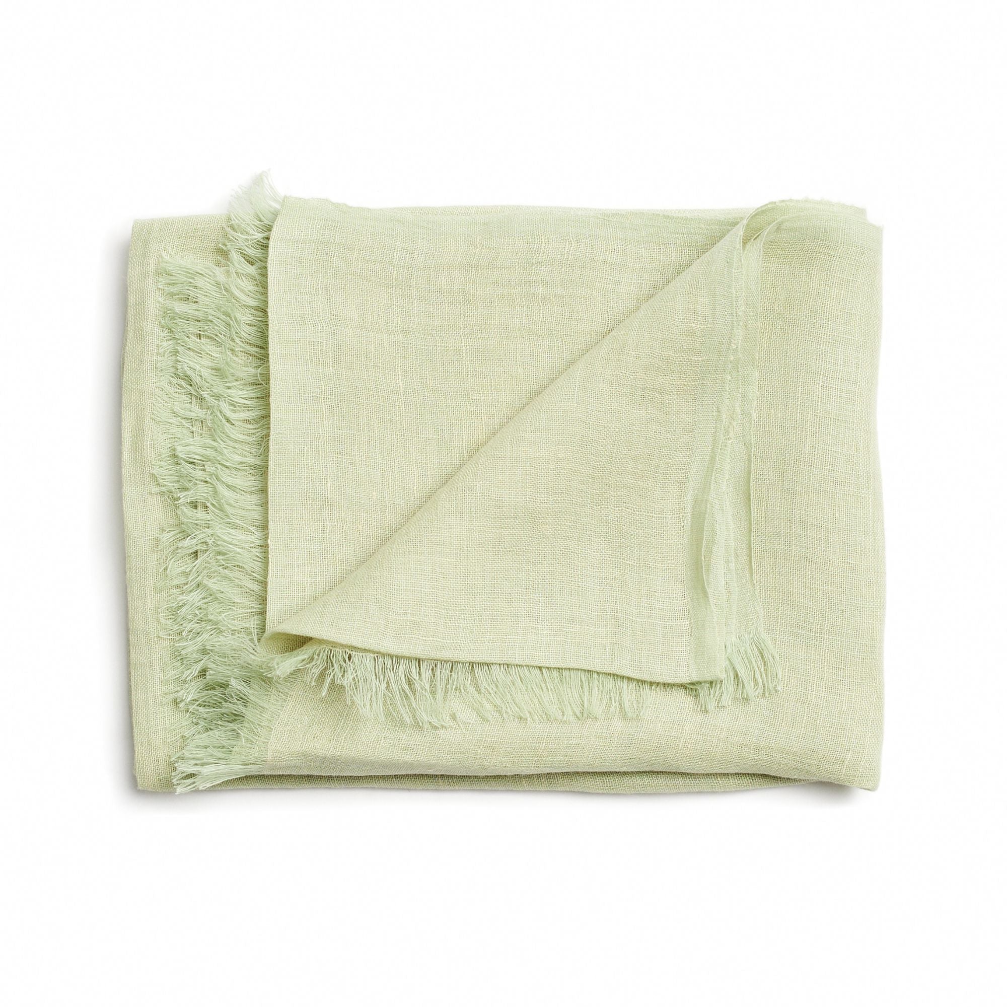 Soya Green Hand Woven Linen Scarf