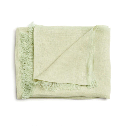 Soya Pastel Lime Green Hand Woven Soft Linen Scarf