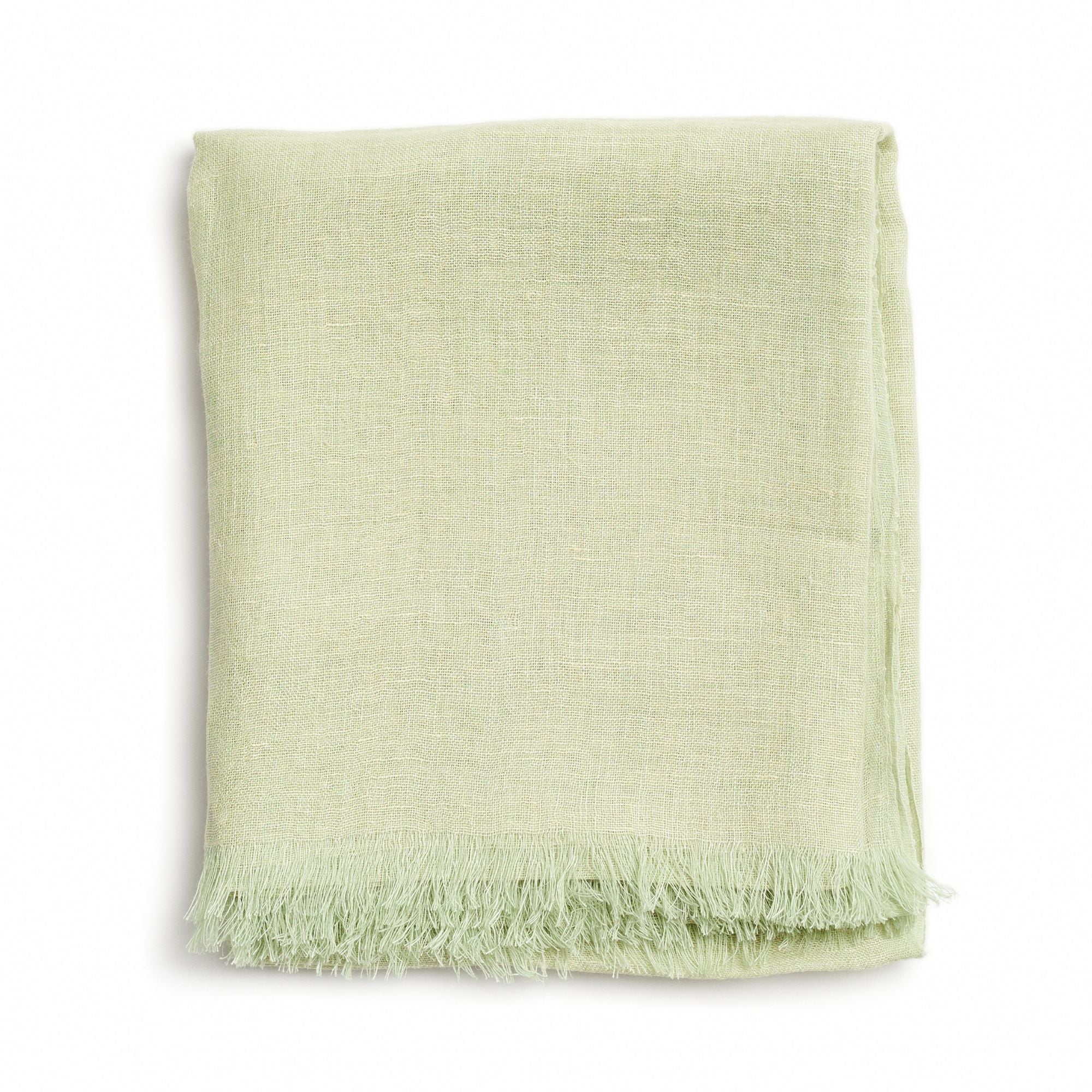 Soya Green Hand Woven Linen Scarf