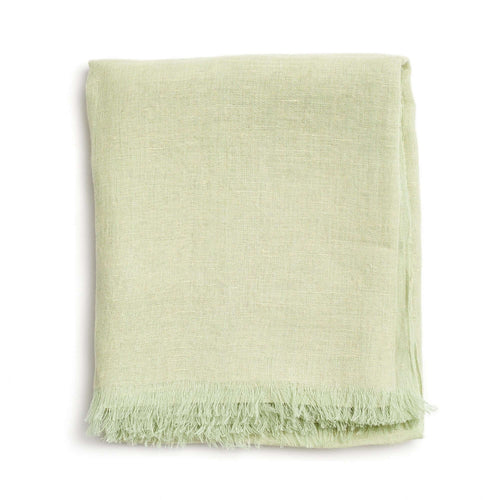 Soya Pastel Lime Green Hand Woven Soft Linen Scarf