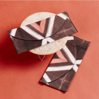 Tisa Black Pink Cotton Shibori Hand Crafted Envelope Pouch