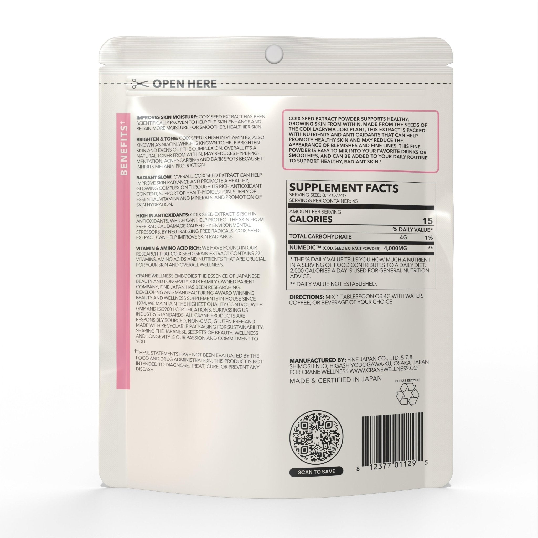 Tone and Glow Coix Seed Extract Powder - Cultr. by Created for Culture asianowned aapimarketplace asianownedkids asianownedkidsproducts asianownedbrands