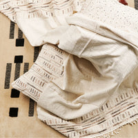 Unah Brown Fully Hand Embroidered Throw Handloom Organic Cotton Throw