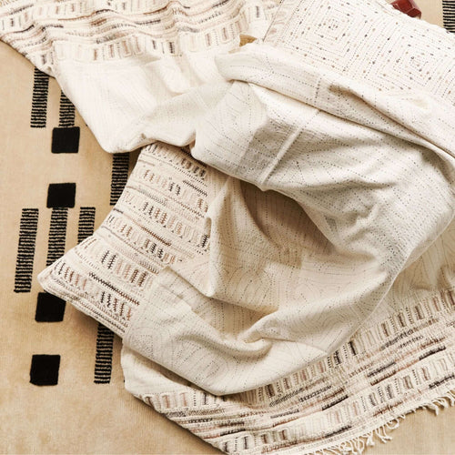 Unah Brown Hand Embroidered Organic Cotton Artisanal Throw