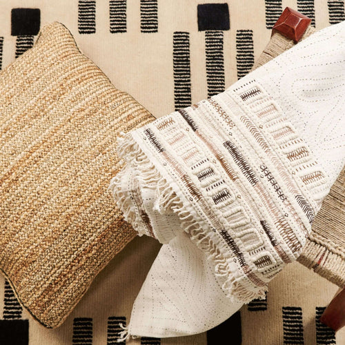 Unah Brown Hand Embroidered Organic Cotton Artisanal Throw