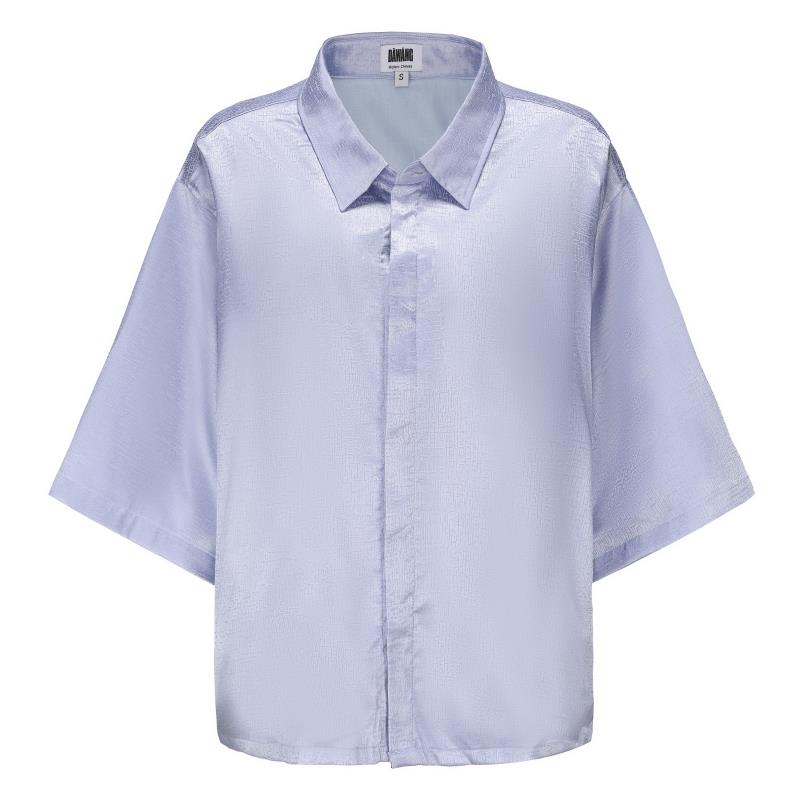 Dori Brocade Straight Collar Shirt