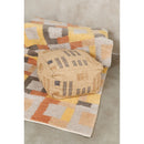 Wheat Geometrical Pattern Jute Cotton Handloom Pouf