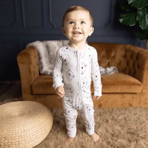 Zippered Romper in Winter Bear - Cultr. by Created for Culture asianowned aapimarketplace asianownedkids asianownedkidsproducts asianownedbrands