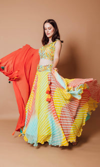 Yellow Lehenga Choli with Heavy Embroidery blouse and dupatta